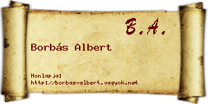 Borbás Albert névjegykártya