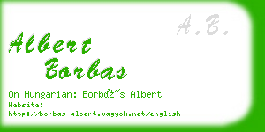 albert borbas business card